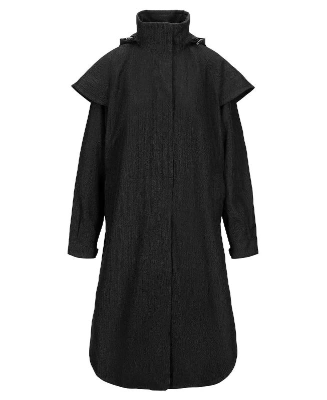 Tyfon Coat - Black Tweed Suede Jacket Faux Fur Jacket Puffer Jacket
