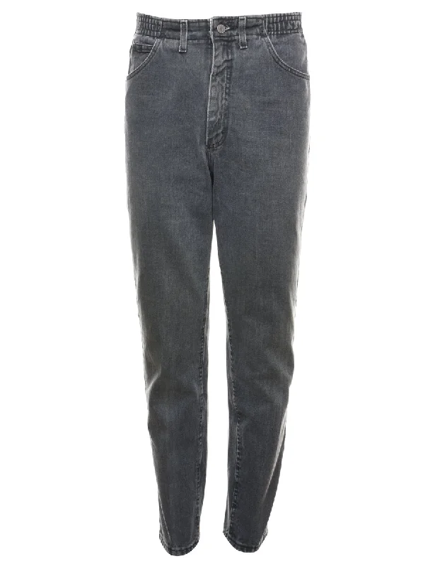 Lee Black Denim Trousers - W30 L33 Trousers High Rise Slim Fit