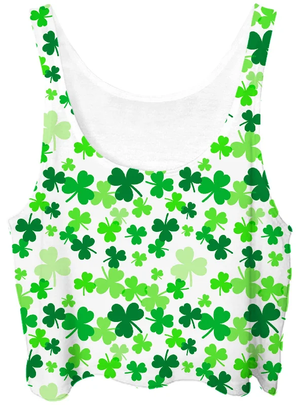 Clover Field Crop Top Chenille Brocade Lace