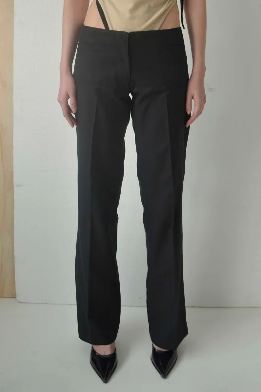 Hans Trousers Black Trousers Satin Smooth