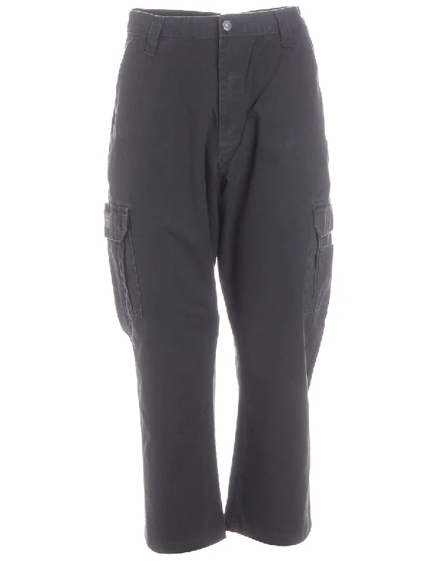 Label Black Cropped Cargo Trousers Trousers Versatile Stylish
