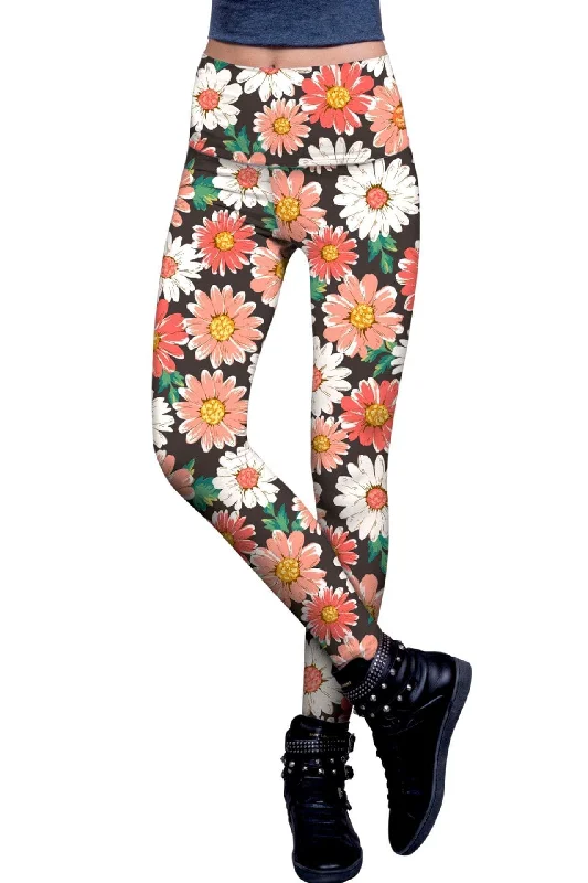 Pick Me Lucy Floral Printed Performance Leggings - Women Casual Slim-Fit Leggings