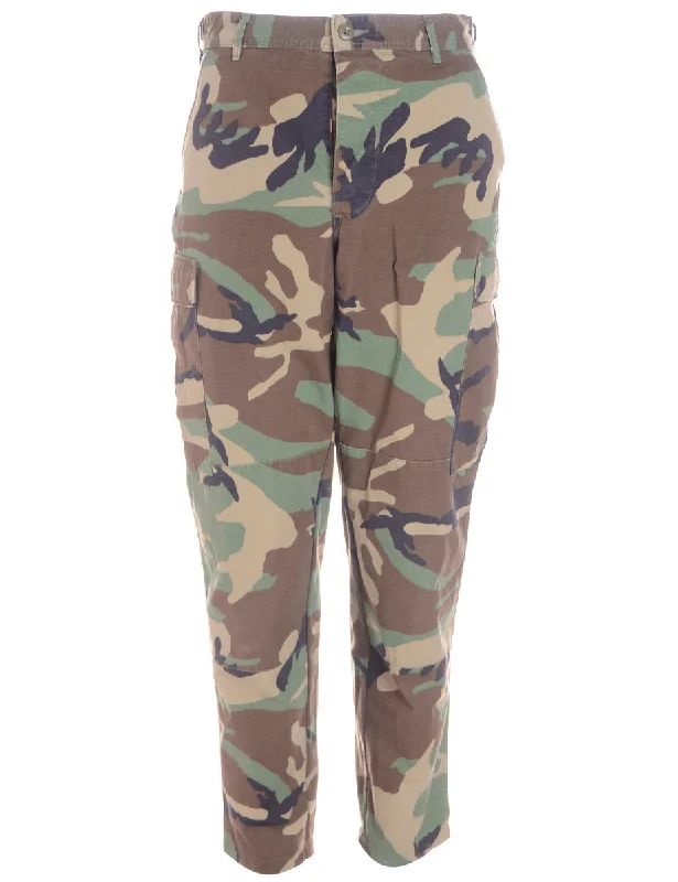 Label Cropped Jacob Tapered Army Trousers Trousers Leisure Comfortable