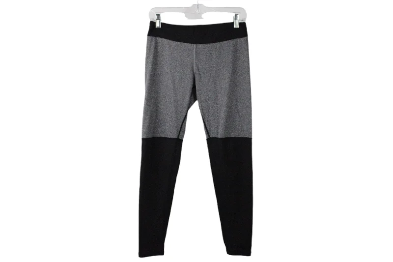 Gray Black Capri Legging | M Comfortable Ribbed Sports Leggings