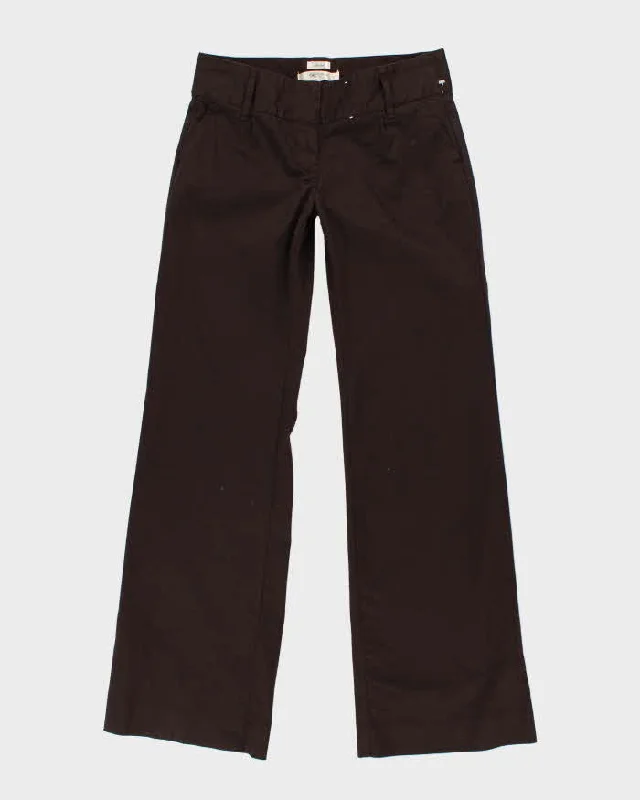 Y2k Old Navy Brown Low Waist Trousers - W30 Chinos Cotton Straight Leg