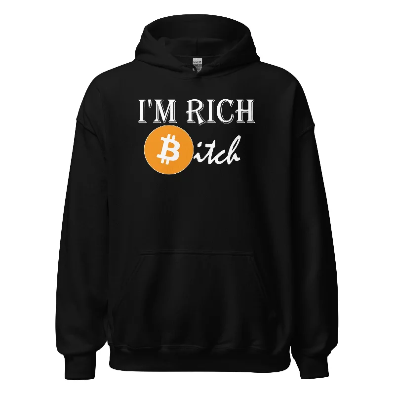 I'm Rich with Bitcoin Bitch Pullover Hoodie Sweatshirt Set Sleeve Pullover