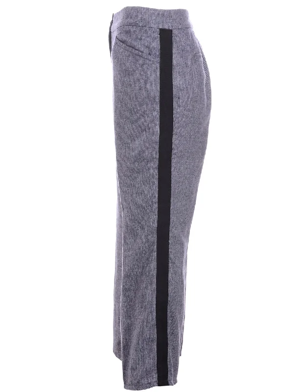 Label Cropped Grace Side Tape Trouser Trousers Leather Faux