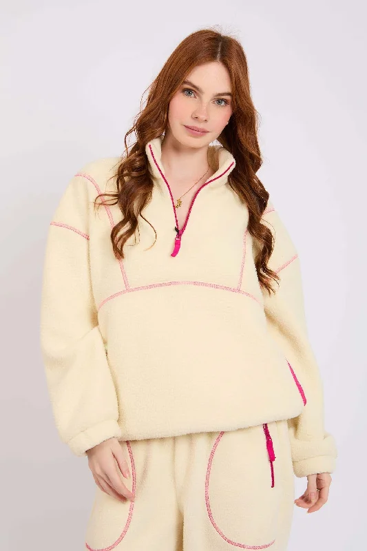 Women Pullover High Neck White Crew Neck Wool