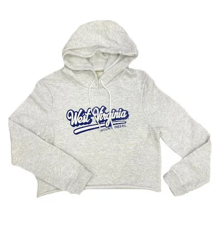 WVU Cropped Hoodie Hoodie with Mock Neck Collared Structured