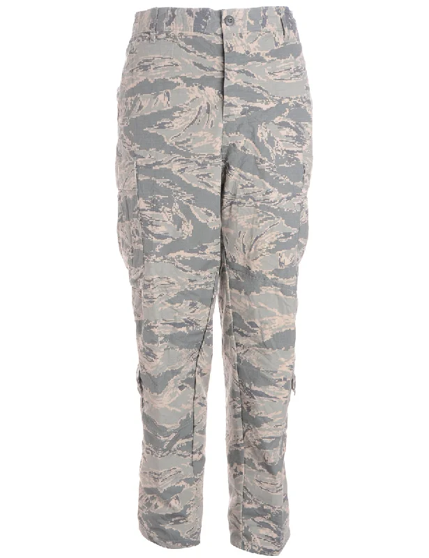 Label Jacob Tapered Army Trousers Trousers Striped Patterned