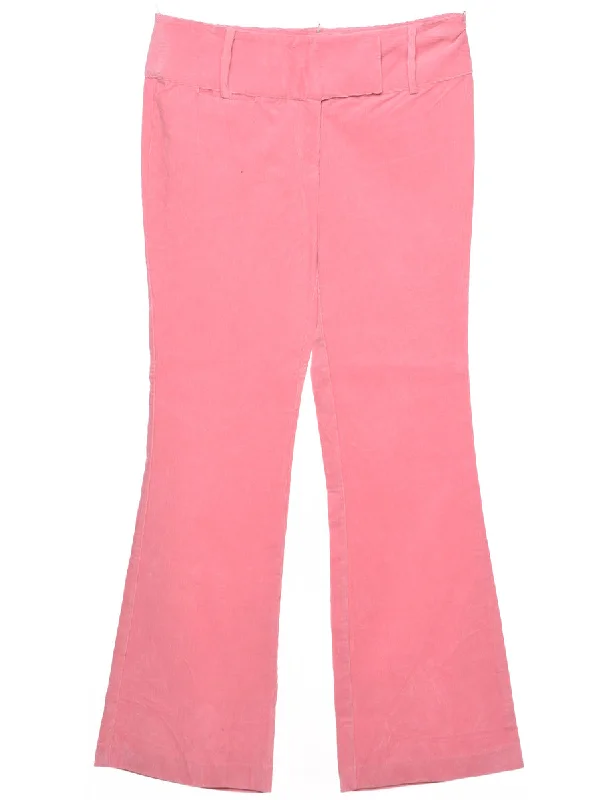 Flared Corduroy Fabric Trousers - W31 L32 Chinos Cotton Straight Leg