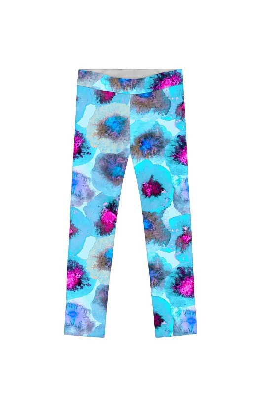 Little Medusa Lucy Cute Blue Printed Leggings - Girls Elegant Sheer Leggings