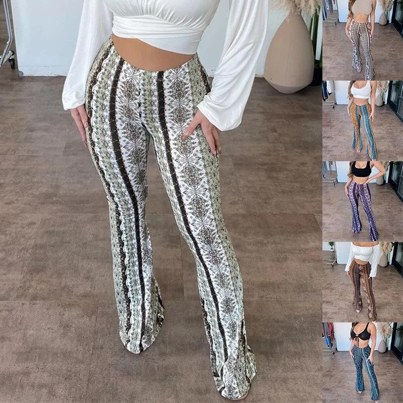 High Elastic Tight Pants Slim Sexy Print Trousers Womens Clothing Trousers Designer Luxury