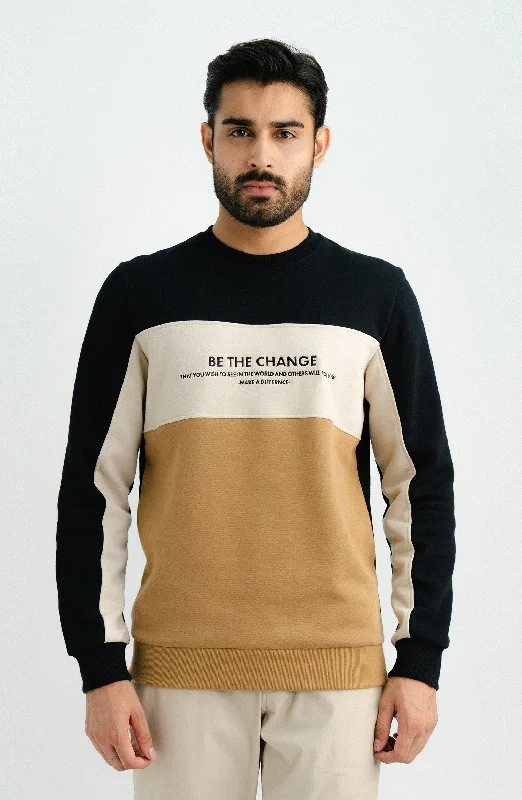 Fleece Cross Sweatshirt - Mustard Hoodie with Gradient Ombre Colorful