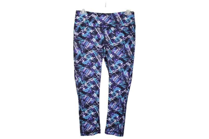 Exertek Purple Blue Capri Leggings | S Fashionable Tummy Control Leggings