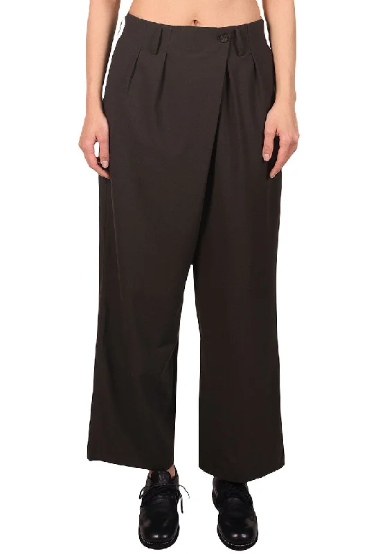 Chocolate High Waist Wool Trousers Trousers Ceremony Elegant