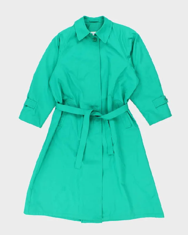 Vintage London Fog Green Trench Coat - XXL Tweed Herringbone Houndstooth