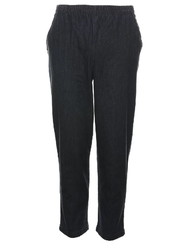 Dark Wash Elasticated Waist Denim Trousers - W26 L27 Trousers Recommended Stylist