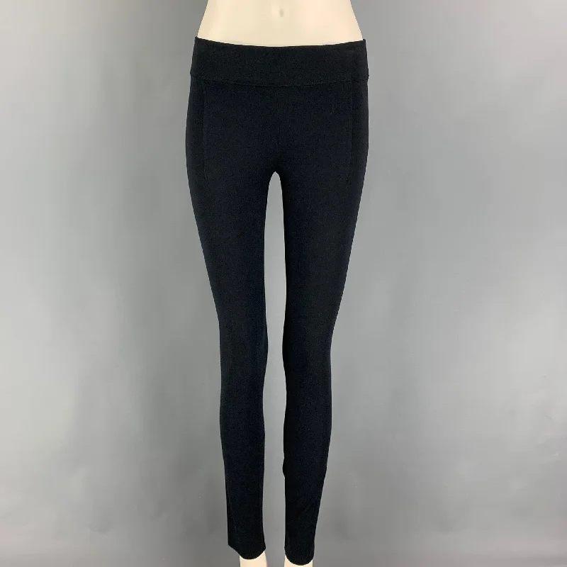 HELMUT LANG Size S Black Viscose Leggings Stylish Winter-Ready Leggings