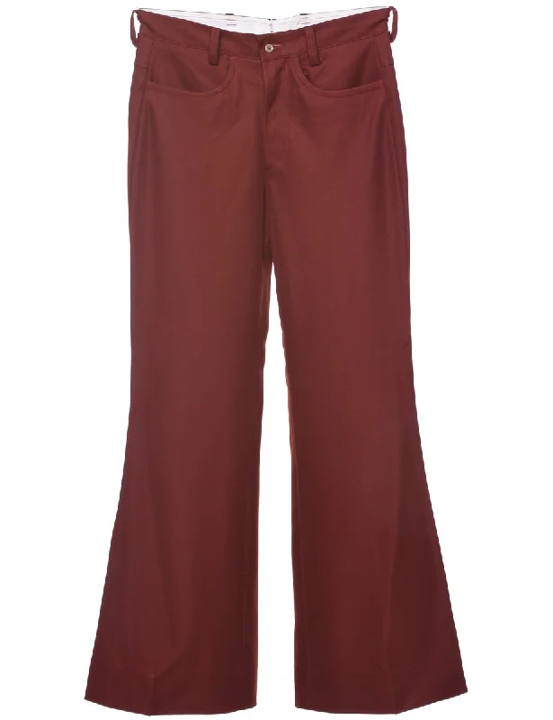 Flared Leg Trousers - W29 L32 Trousers Fleece Cozy