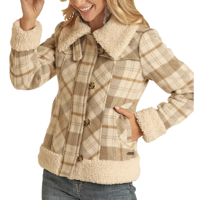 Powder River Outfitters® Ladies Natural Wool Plaid Coat PRWO92RZYU-12 Bomber Jacket Denim Jacket Leather Jacket Powder River Outfitters® Ladies Natural Wool Plaid Coat PRWO92RZYU-12 Bomber Jacket Denim Jacket Leather Jacket