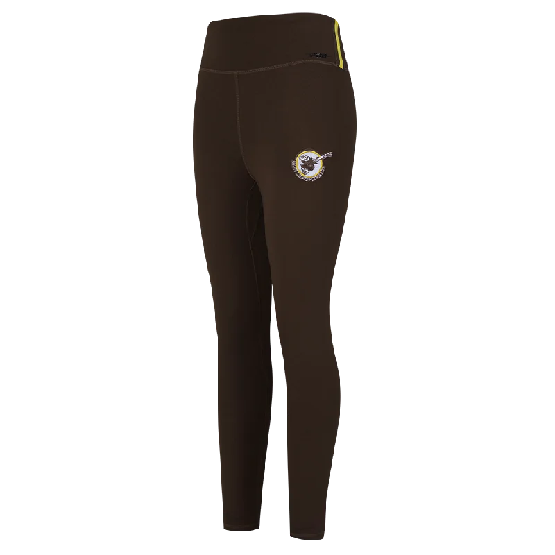 LEGGINGS MLB SAN DIEGO PADRES RETRO CLASSICS PARA MUJER Elegant Shiny Black Leggings