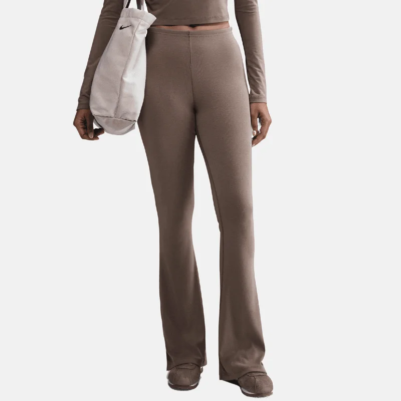 Nike Sportswear Women's Chill Knit Mink Brown Tight Mini-Rib Flared Leggings Comfortable Ribbed Sports Leggings Nike Sportswear Women's Chill Knit Mink Brown Tight Mini-Rib Flared Leggings Comfortable Ribbed Sports Leggings