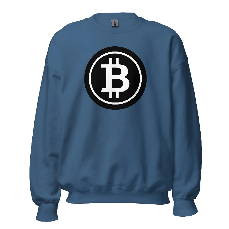 BTC Bitcoin Crypto Symbol Sweatshirt Long Sleeve Pullover Solo Sleeve Pullover