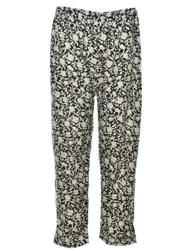 Floral Print Casual Trousers - W23 L26 Trousers Hiking Durable