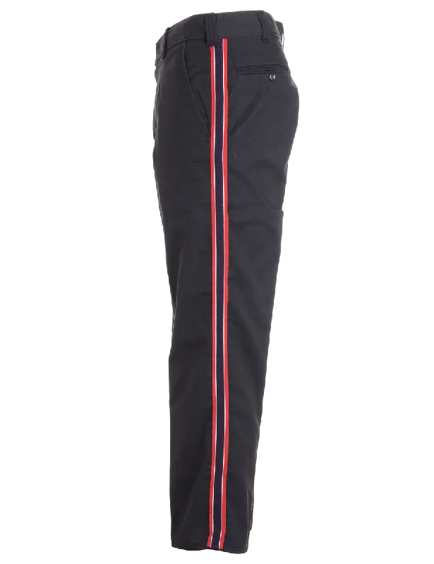 Label Side Stripe Cropped Trouser Trousers cozy soft