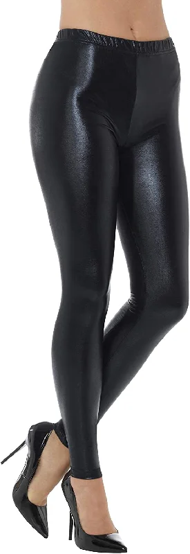 Smiffys 80s Metallic Disco Leggings M - UK Size 12-14 Fashionable Sports Compression Leggings