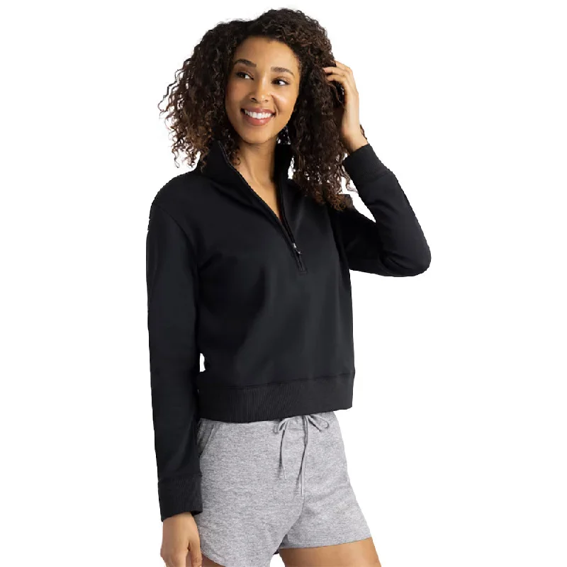 TravisMathew Cloud Half Zip Womens Golf Pullover Bardot Neck Top