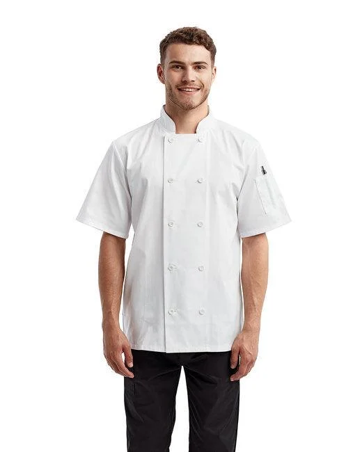 Artisan Collection by Reprime Unisex Short-Sleeve Recycled Chef's Coat RP656 Knit Woven Fleece Artisan Collection by Reprime Unisex Short-Sleeve Recycled Chef's Coat RP656 Knit Woven Fleece
