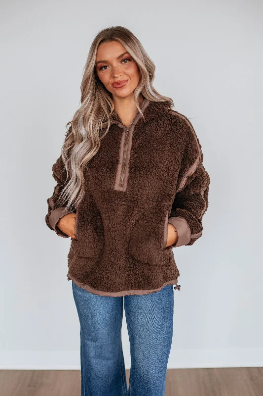 Eagan Sherpa Pullover One Shoulder Top