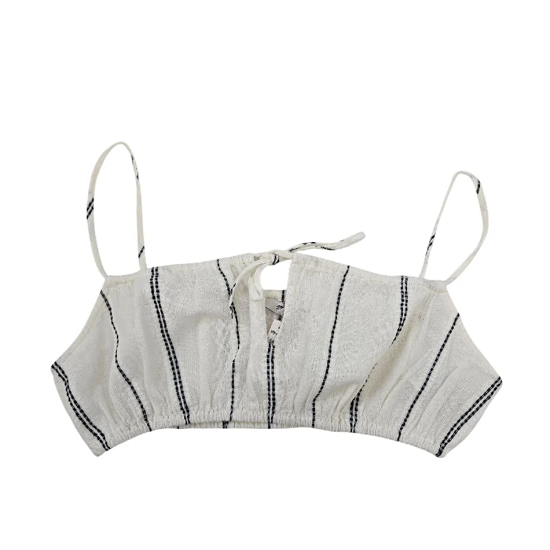 NWT Madewell Tie Front Bubble Cover-Up Crop Top Size Small Print Jacquard Patchwork