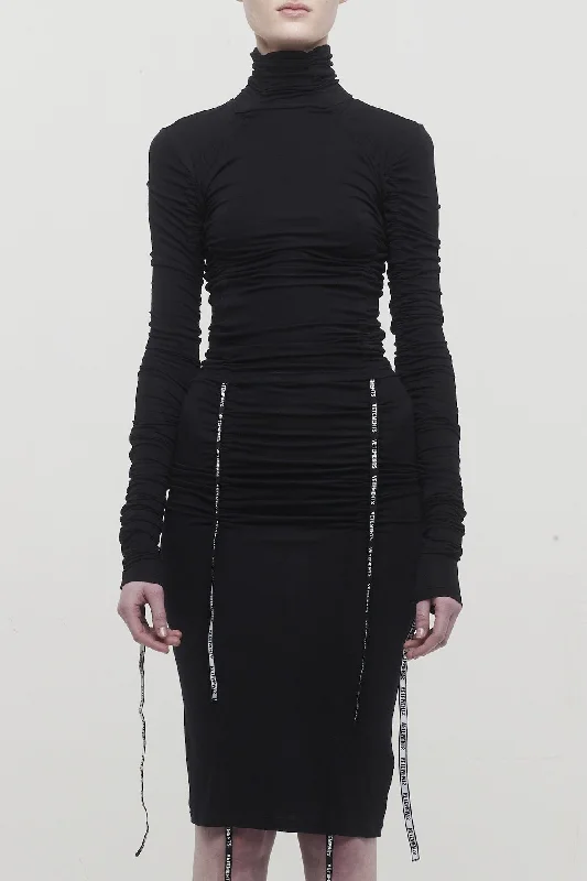 Vetements Gathered Jersey Crop Top Chenille Fabric Brocade Fabric Lace Fabric