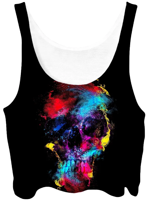 Skull 49 Crop Top Mesh Blend Leather Blend Suede Blend