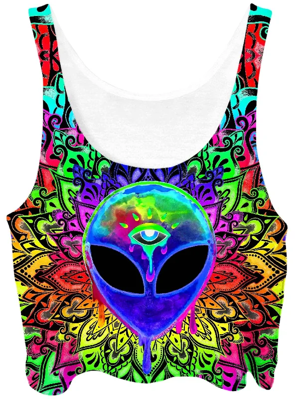 Psy Alien Purple Crop Top Elegant Classic Vintage