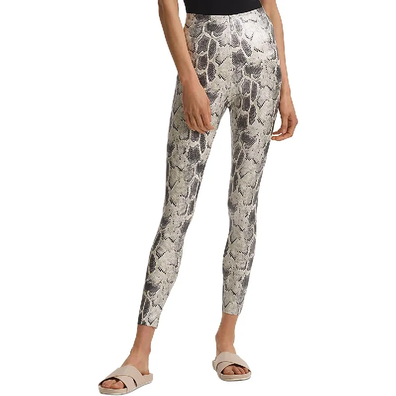Commando Womens Faux Leather High Waist Leggings Stylish Pockets Active Leggings