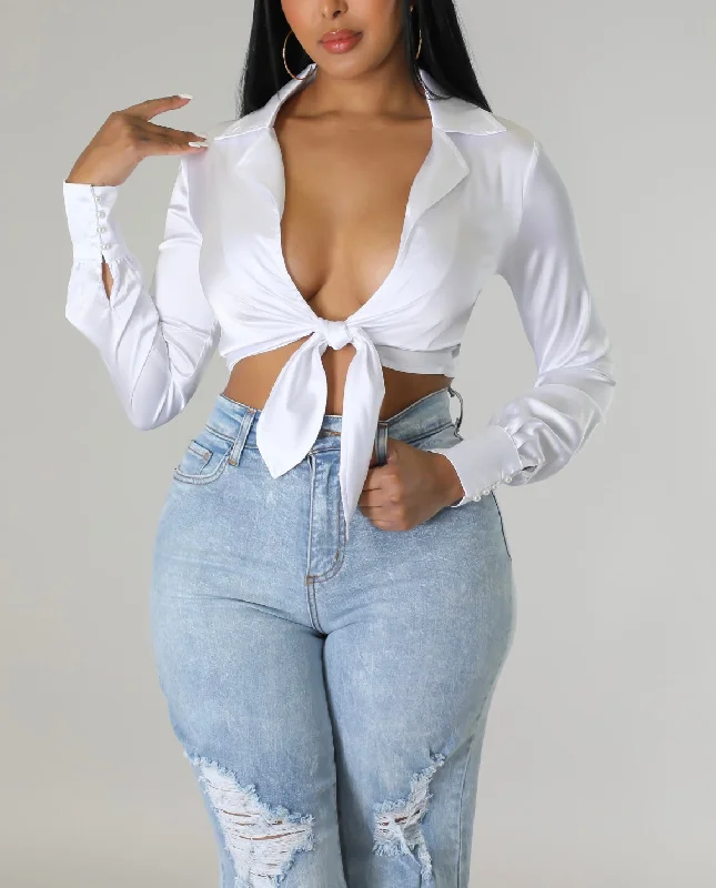 Smooth Talking Crop Top Print Jacquard Patchwork