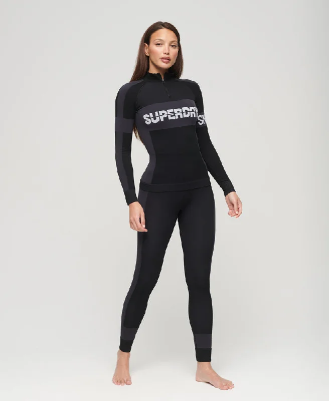 Seamless Baselayer Leggings | Black Fashionable Quick-Dry Yoga Pants