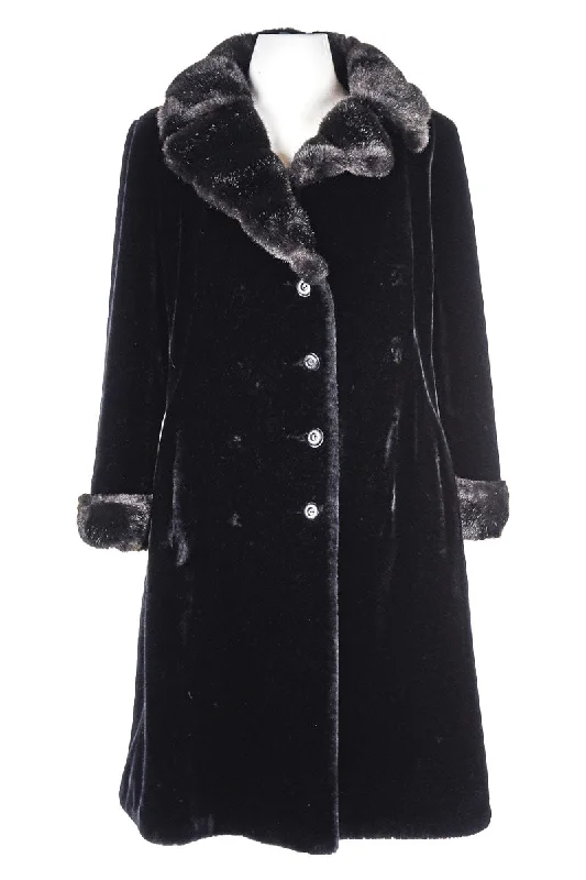 Borgazia Faux Fur Coat Buttoned Toggled Snapped