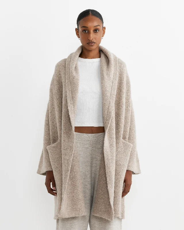 Capote Coat in Dust Elasticated Drawstring Belted