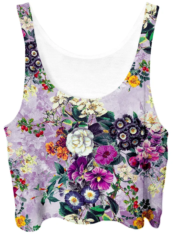 Violets Crop Top Beaded Sequined Faux Fur