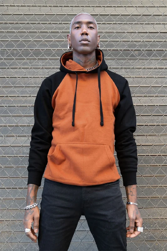 Contrast Raglan Sleeve Pullover Hoodie (New Colorways) High Neck Pullover
