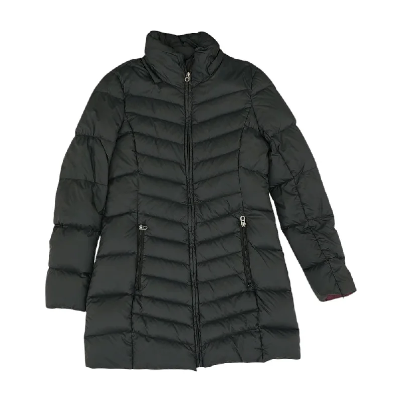 Black Solid Puffer Coat Houndstooth Coat Plaid Coat Tartan Coat