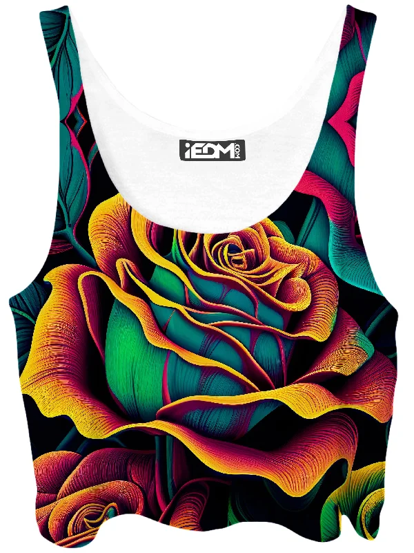 Rosebud Crop Top Elegant Classic Vintage