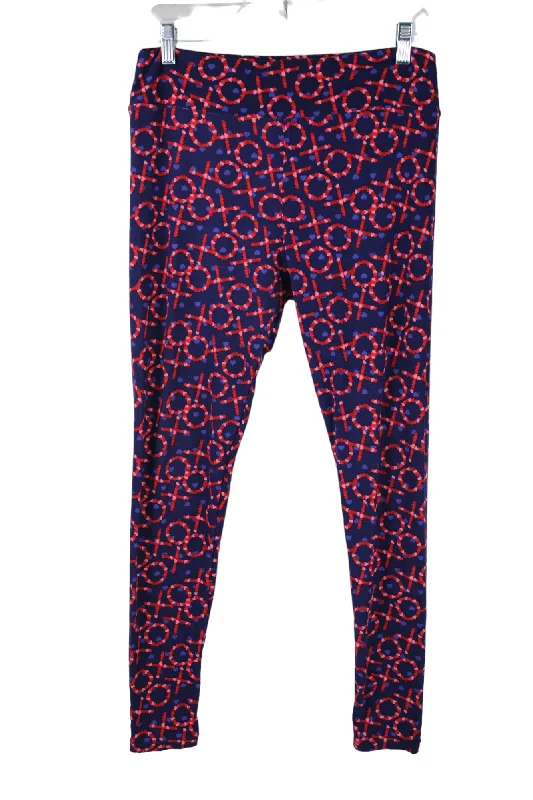 LuLaRoe XOXO Blue Red Leggings | Tall & Curvy Comfortable Printed Workout Leggings