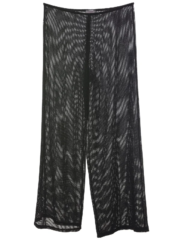 Flared Leg Sheer Trousers - W28 L29 Trousers High Rise Slim Fit