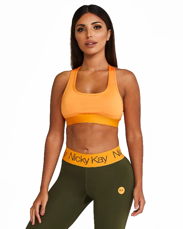 Nicky Kay | Orange Racerback Crop Top (ONLY SIZE XS LEFT) Terry Blend Velvet Blend Canvas Blend
